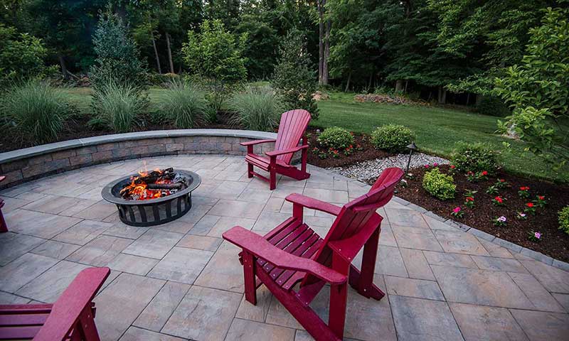 Patio with firepit and seating