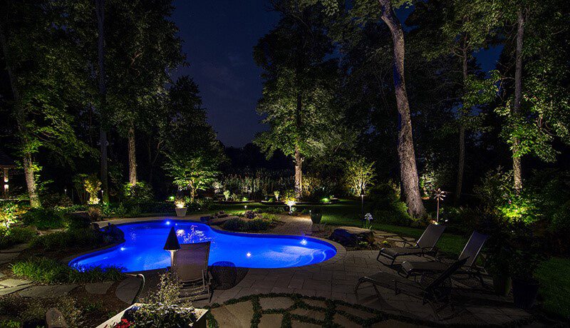 Give Your House A Stunning Landscape At, Pool Landscape Lighting Photos