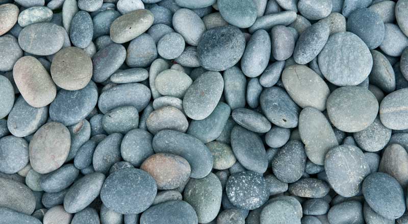 A pile of river rocks