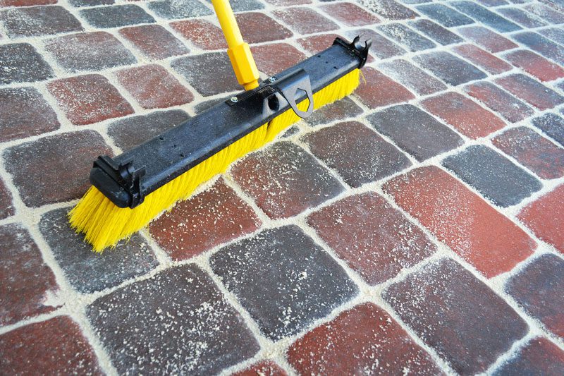 Sweeping a Paver Patio